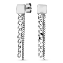 lange panzer oorbellen in zilver