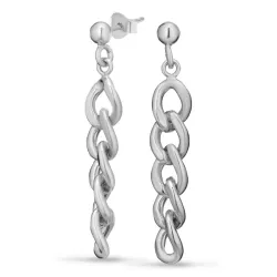 lange panzer oorbellen in zilver