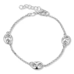 armband in zilver 17 plus 3 cm x 8,0 mm