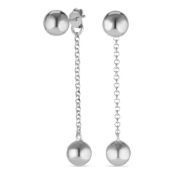 lange ketting oorbellen in zilver