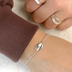 mossel armband in zilver met hanger in zilver