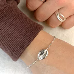 mossel armband in zilver met hanger in zilver