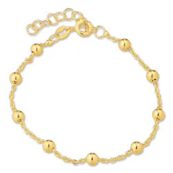 kogelarmband in verguld sterlingzilver 17 plus 3 cm x 4,0 mm