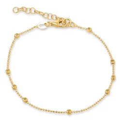 kogelarmband in verguld sterlingzilver 17 plus 3 cm x 2,1 mm