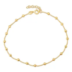 enkelbandje in verguld sterlingzilver 24 plus 3 cm x 3,1 mm