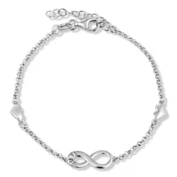 infinity hart armband in zilver met hanger in zilver