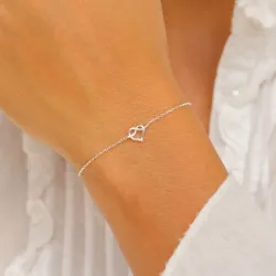 hart armband in zilver met hanger in zilver