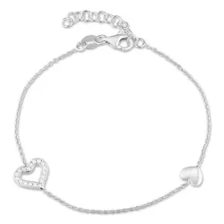 hart armband in zilver met hanger in zilver