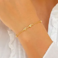 hart armband in verguld sterlingzilver met hanger in verguld sterlingzilver