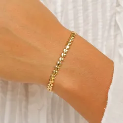 hart armband in verguld sterlingzilver met hanger in verguld sterlingzilver