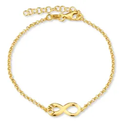 infinity armband in verguld sterlingzilver met hanger in verguld sterlingzilver