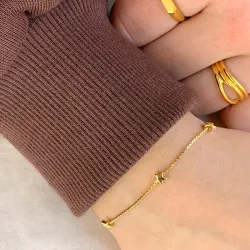 ster armband in verguld sterlingzilver met hanger in verguld sterlingzilver