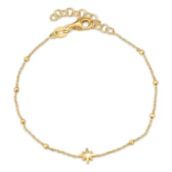 ster armband in verguld sterlingzilver met hanger in verguld sterlingzilver