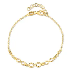 infinity armband in verguld sterlingzilver met hanger in verguld sterlingzilver