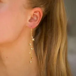 lange ster ketting oorbellen in verguld zilver