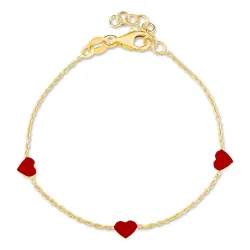 hart kinder armband in verguld sterlingzilver met hanger in verguld sterlingzilver - Little Ones