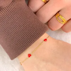 hart kinder armband in verguld sterlingzilver met hanger in verguld sterlingzilver - Little Ones