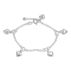 Hart armband in zilver met hanger in zilver