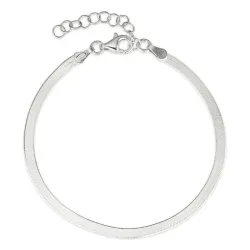 plat slangenarmband in zilver  x 2,5 mm