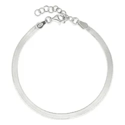 plat slangenarmband in zilver  x 