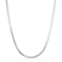 plat slangenketting in zilver 40 plus 5 cm x
