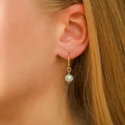 14 mm parel halfcreool in verguld zilver