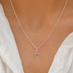 letter a veelkleurig zirkoon ketting in zilver - My Letter