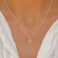 letter b veelkleurig zirkoon ketting in zilver - My Letter