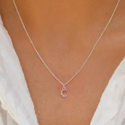 letter c veelkleurig zirkoon ketting in zilver - My Letter
