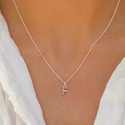 letter f veelkleurig zirkoon ketting in zilver - My Letter
