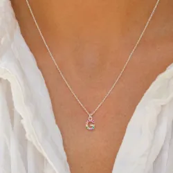 letter g veelkleurig zirkoon ketting in zilver - My Letter