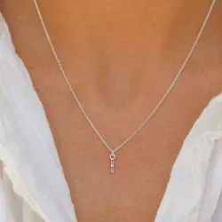 letter i veelkleurig zirkoon ketting in zilver - My Letter