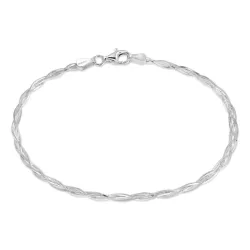 Gevlochten armbanden in zilver  x 2,4 mm