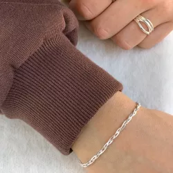 Gevlochten armbanden in zilver  x 2,4 mm