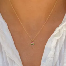letter b veelkleurig zirkoon ketting in verguld sterlingzilver - My Letter