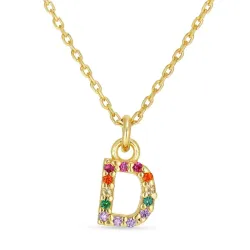 letter d ketting in verguld sterlingzilver - My Letter