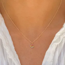 letter g veelkleurig zirkoon ketting in verguld sterlingzilver - My Letter