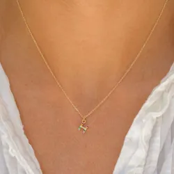 letter h veelkleurig zirkoon ketting in verguld sterlingzilver - My Letter