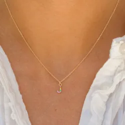 letter j veelkleurig zirkoon ketting in verguld sterlingzilver - My Letter
