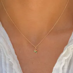 letter k veelkleurig zirkoon ketting in verguld sterlingzilver - My Letter