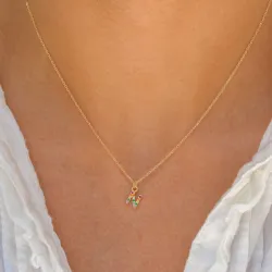 letter n veelkleurig zirkoon ketting in verguld sterlingzilver - My Letter