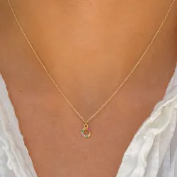 letter o veelkleurig zirkoon ketting in zilver - My Letter