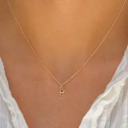 letter p veelkleurig zirkoon ketting in verguld sterlingzilver - My Letter