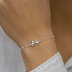 familie armband in zilver met Zoon - Dochter in zilver