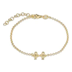 familie armband in verguld sterlingzilver met Zoon - Zoon in verguld sterlingzilver