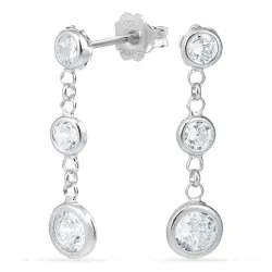 witte ketting oorbellen in zilver