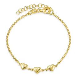 hart enkelbandje in verguld sterlingzilver