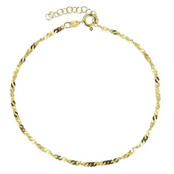 enkelbandje in verguld sterlingzilver 24 + 3 cm x  