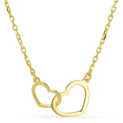 hart ketting in verguld sterlingzilver