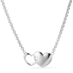 hart ketting in zilver
